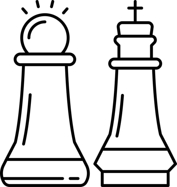 Εικονίδιο Παιχνιδιού Σκακιστικών Εκλογών Στυλ Περίγραμμα — Διανυσματικό Αρχείο