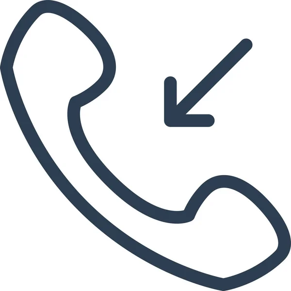 Κλήση Εισερχόμενο Εικονίδιο Ακουστικό Στυλ Περίγραμμα — Διανυσματικό Αρχείο