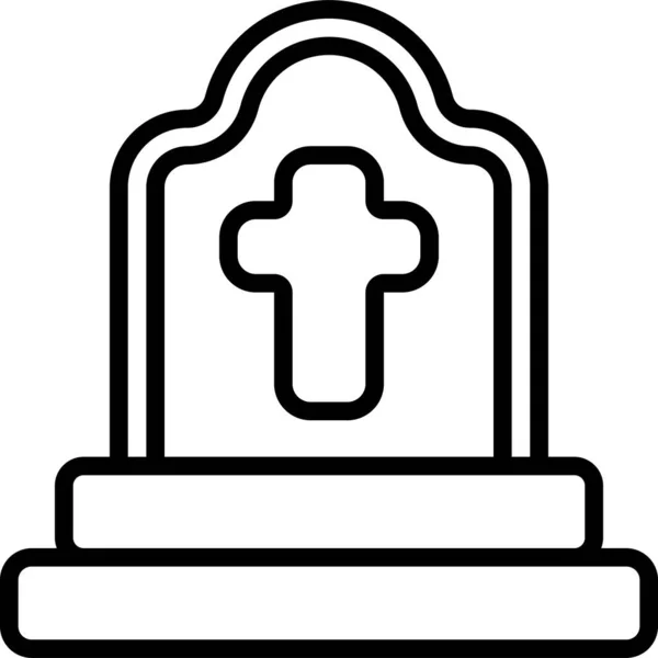 Burial Death Funeral Icon Outline Style — Stock Vector