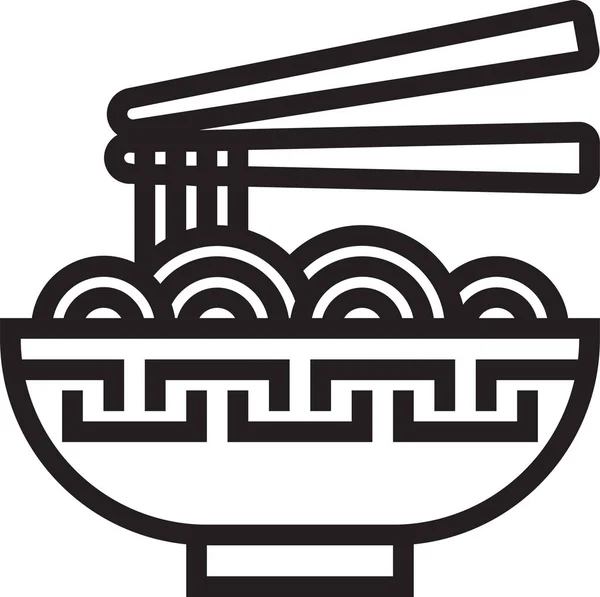 Nouvel Chinois Baguette Icône Nourriture Dans Style Contour — Image vectorielle