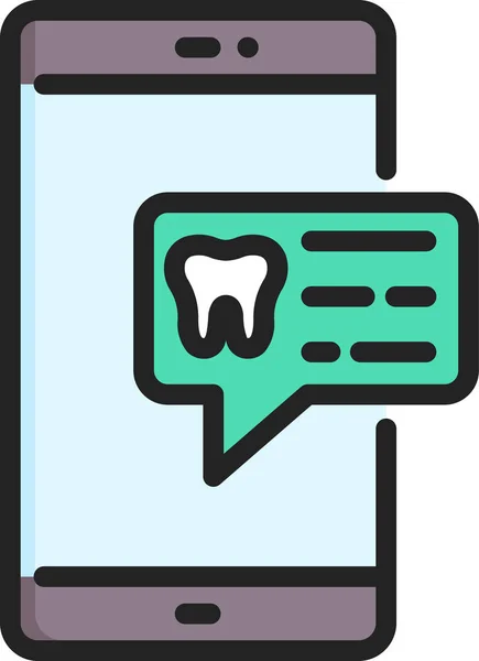 Ícone Dental Nomeação Alerta Estilo Esboço Preenchido —  Vetores de Stock
