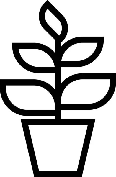 Duże Dekoracje Roślin Ikona Wyposażenia Stylu Zarysu — Wektor stockowy