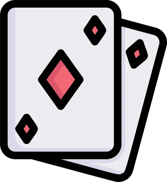 Actividades Disfrutar Poker Poker Icono Tarjeta — Vector de stock