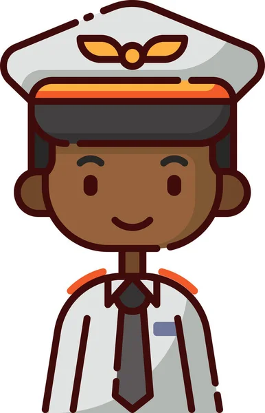 African Avatar Boy Icon Filled Outline Style — 图库矢量图片