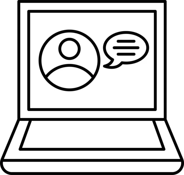 Comment Computer Conversation Icon Outline Style — Stock vektor