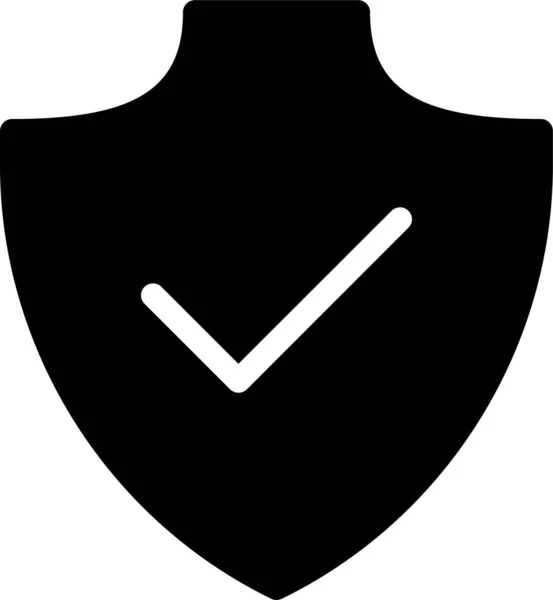 Проверка Безопасности Значок Твердом Стиле — стоковый вектор