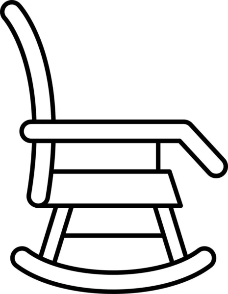 轮廓风格的椅子家具内部图标 — 图库矢量图片