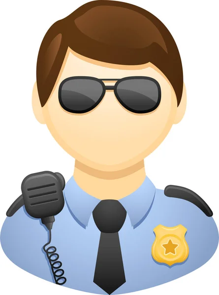 Agente Policía Hombre Icono Categoría Seguro Seguridad — Vector de stock