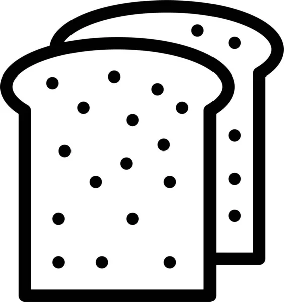 Panadería Panadería Icono Del Pan Estilo Del Esquema — Vector de stock
