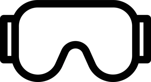 Gözler Cam Gözlük Simgesi Ana Hatlar Biçiminde — Stok Vektör