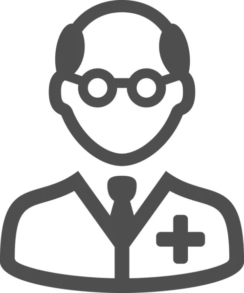 Doctor Old Pharmacist Icon Outline Style — Stock Vector