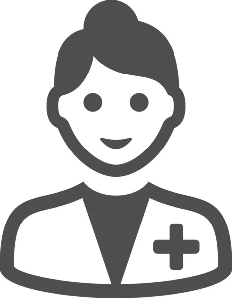 Dentista Médico Icono Femenino — Vector de stock