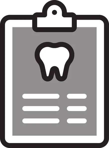 歯科医療記録歯科医のアイコンを記入アウトラインスタイルで表示 — ストックベクタ