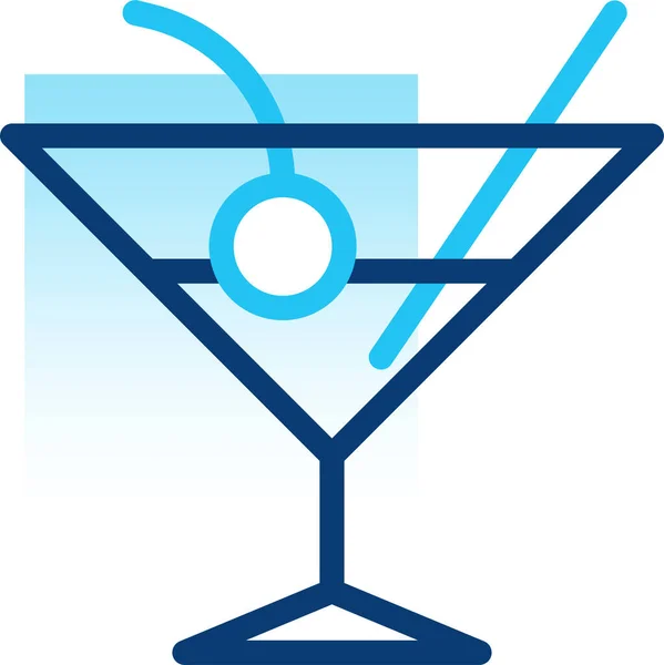 Alkohol Cocktail Dryck Ikon Fyllda Kontur Stil — Stock vektor