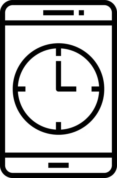 Tiempo Conteo Cronómetro Icono Estilo Esquema — Vector de stock