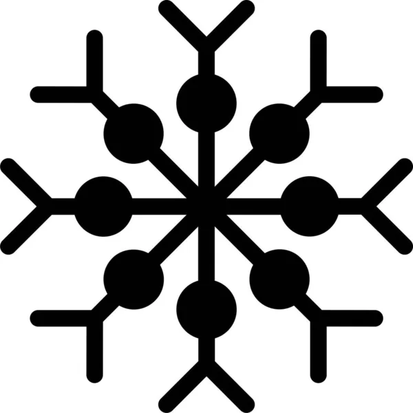 Ledová Ikona Studených Vloček Pevném Stylu — Stockový vektor