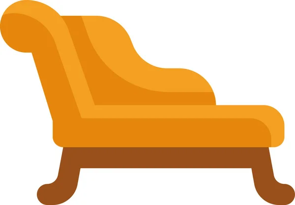 Chaise Longue Furnishing Furniture Icon Flat Style — Stock Vector