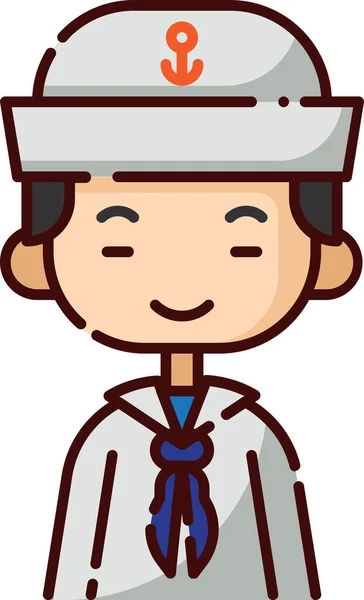 Avatar Boy Chinese Icon Filled Outline Style — Stock vektor