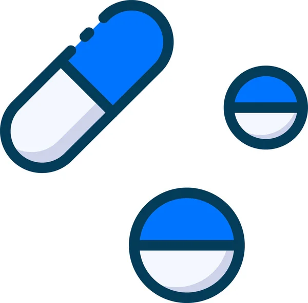 Drogas Antibióticas Ícone Saudável Estilo Esboço Preenchido — Vetor de Stock