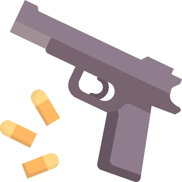 Handfeuerwaffen Ikone Flach — Stockvektor