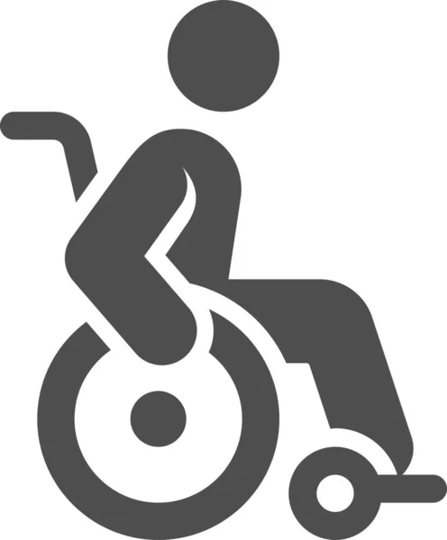 Niepełnosprawny Handicap Man Ikona — Wektor stockowy