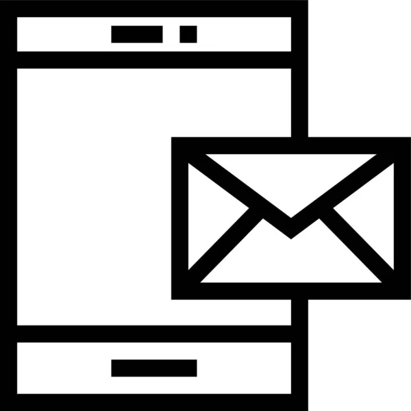 Mobiles Mail Symbol Umrissen — Stockvektor