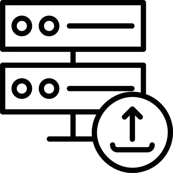 Database Mainframe Server Icoon Grote Lijnen — Stockvector