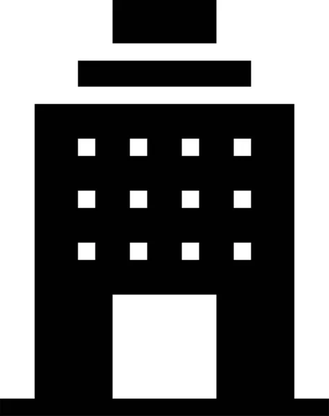 Ikon Universitas Gedung Bank Dalam Gaya Padat - Stok Vektor
