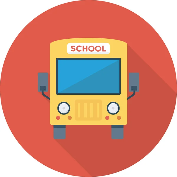 Иконка Автобусного Путешествия Стиле Длинной Тени — стоковый вектор