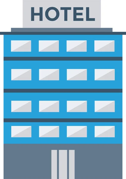 Building Hotel Real Icon Flat Style — Stock vektor