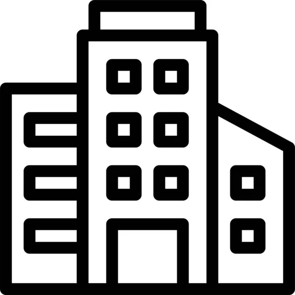 Apartment Building Home Icon Outline Style — Stock Vector