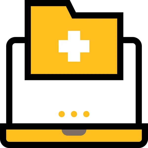 Online Healthcare Medical Hospital Icon Filled Outline Style — Stock vektor