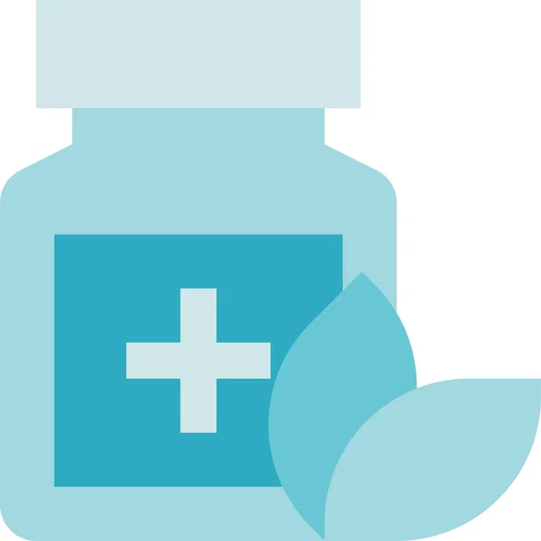 Bottle Herbal Medicine Icon — Stock Vector