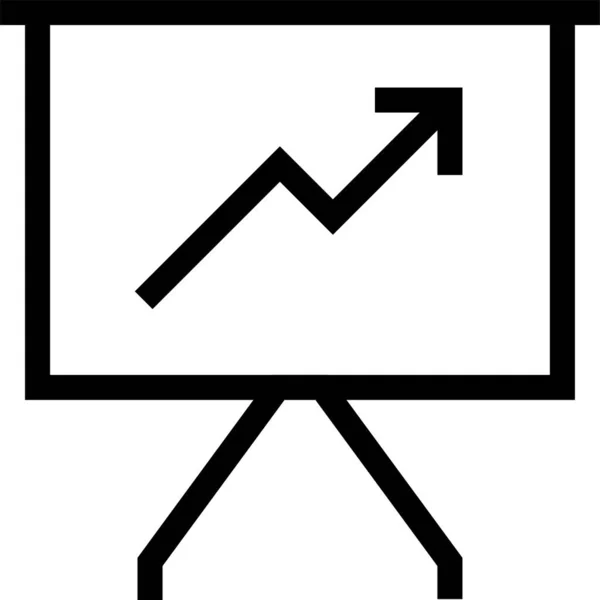 Ícono Gráfico Negocio Analítica Estilo Esquema — Archivo Imágenes Vectoriales