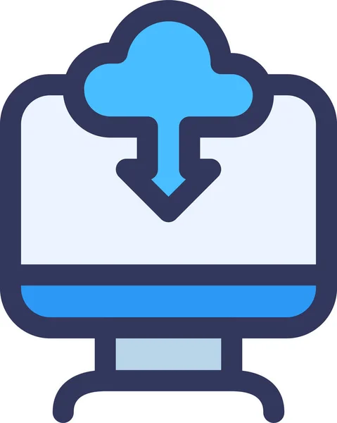 Cloud Computer Design Ikone Stil Ausgefüllter Umrisse — Stockvektor