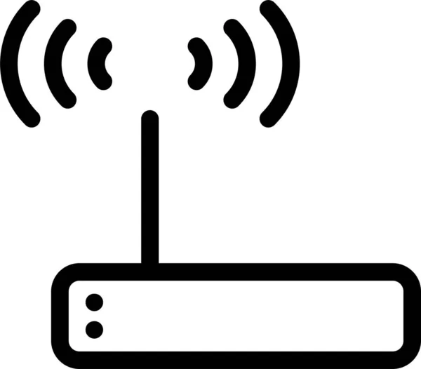 Icono Enrutador Módem Banda Ancha Estilo Esquema — Vector de stock