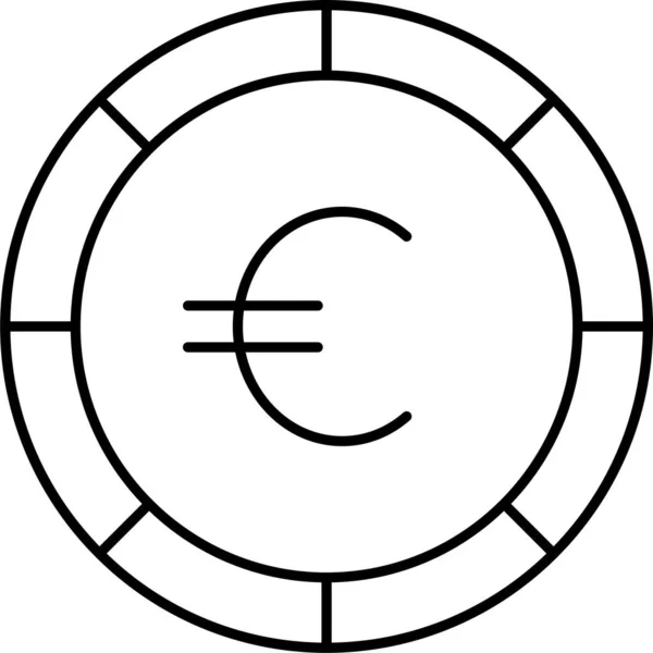 Coin Currency Euro Icon — Stock Vector