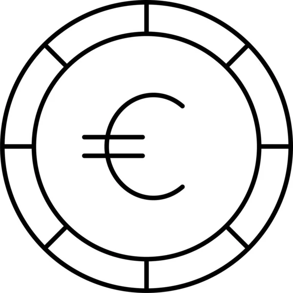 Ikona Měny Mince Euro — Stockový vektor