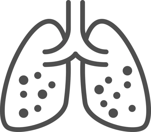 肺癌肺肺炎のアイコン病院 医療カテゴリ — ストックベクタ