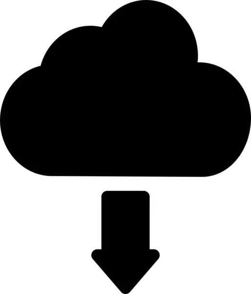 Icona Download Del Database Cloud Stile Solido — Vettoriale Stock