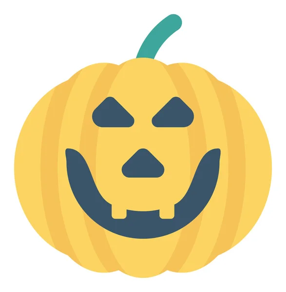 Icône Citrouille Fantôme Halloween Dans Style Plat — Image vectorielle