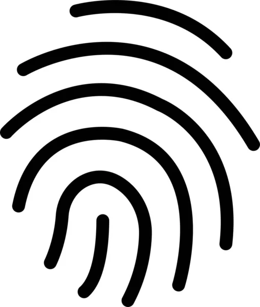 Icona Della Stampante Impronte Digitali Stile Contorno — Vettoriale Stock