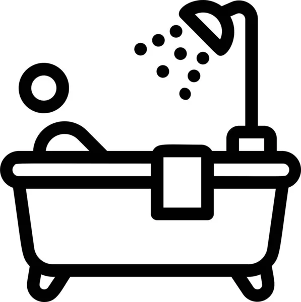 Atividades Banho Banheira Ícone Banheiro —  Vetores de Stock