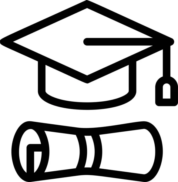 Diploma Ícone Graduação Educação —  Vetores de Stock