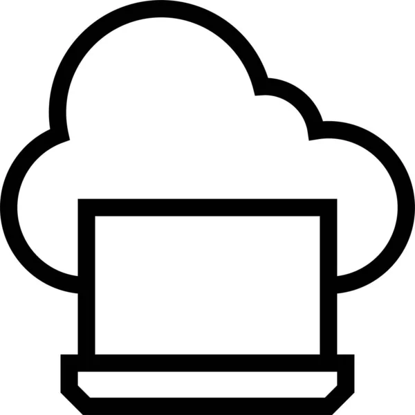 Cloud Computer Computing Icoon Outline Stijl — Stockvector