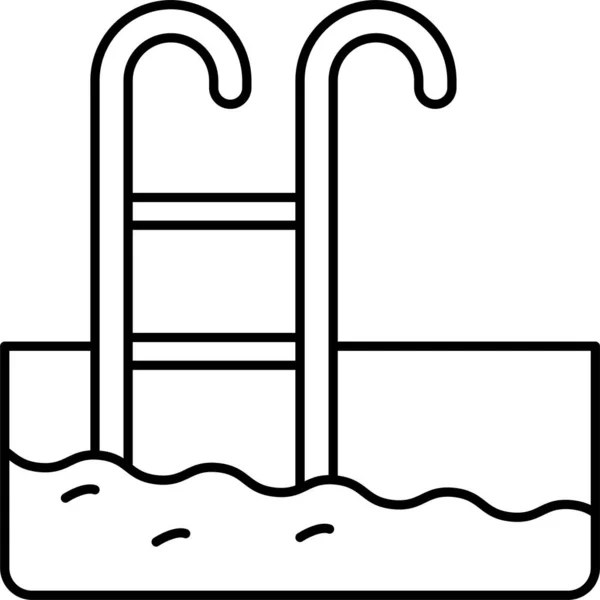 Piscine Escalier Eau Icône — Image vectorielle