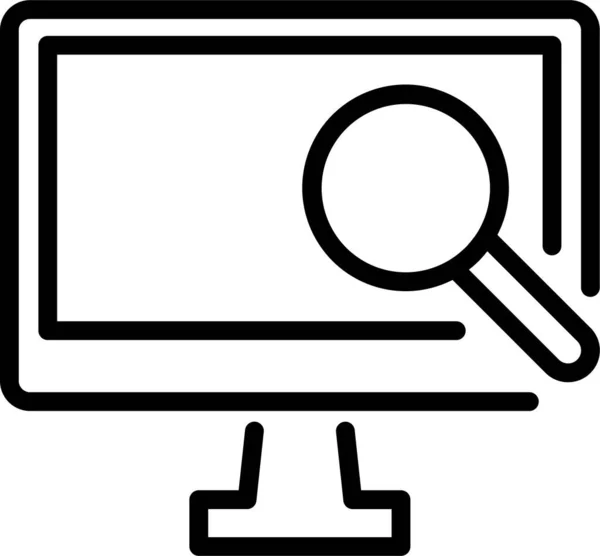 Business Computer Data Icon Στυλ Περίγραμμα — Διανυσματικό Αρχείο