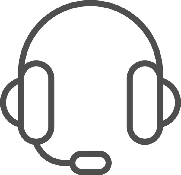 Headset Fejhallgató Játék Ikon Vázlatos Stílusban — Stock Vector