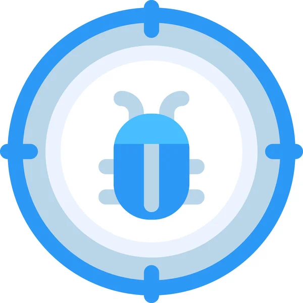Antivirus Bug Design Icoon Platte Stijl — Stockvector