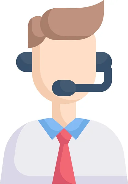 Business Call Center Icono Economía Estilo Plano — Vector de stock